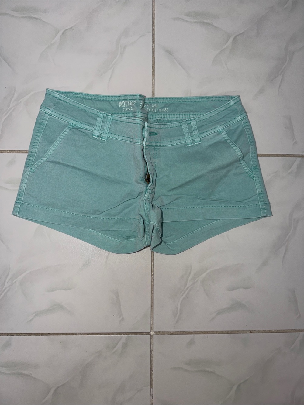 Mossimo Supply Co. Teal Low-Rise Women's Denim Shorts